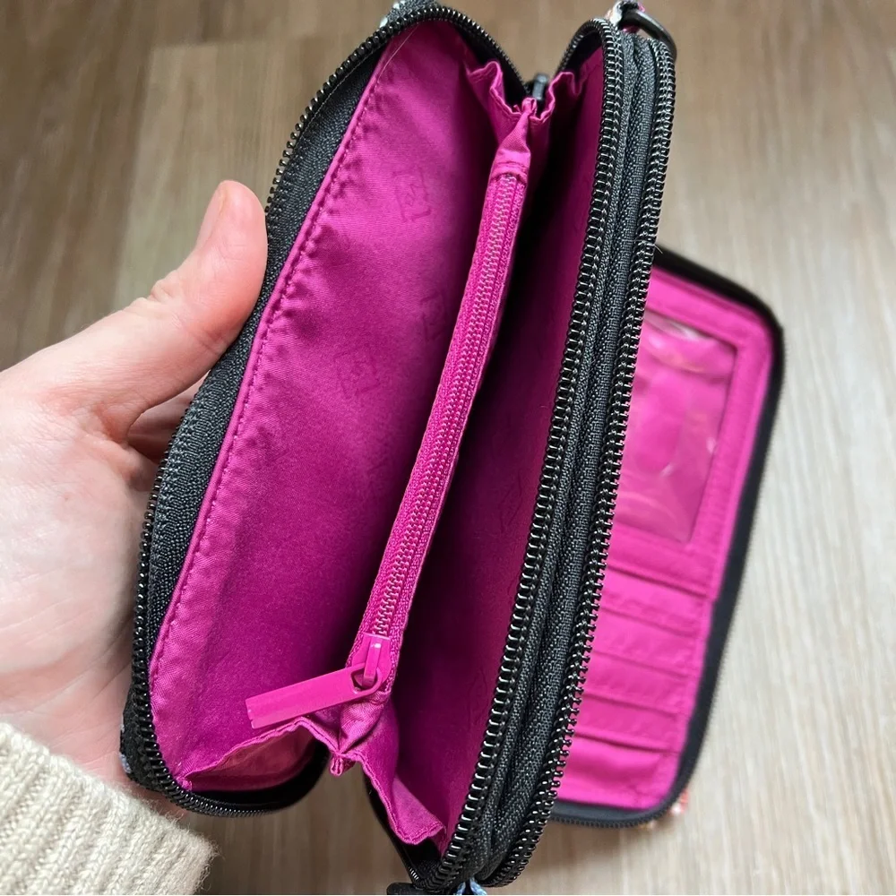 Vera Bradley Floral Zip Around Wallet Pink Interior Organizer - Picture 5 of 7